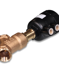 Slanted seat valve pneum. 3/4" brs w/air connection 1/4" fem